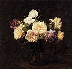 Henri Fantin-latour Canvas Paintings - Roses XI